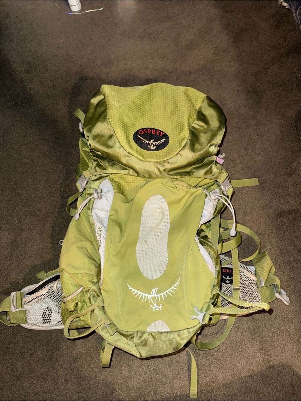 OSPREY Lime Green Men’s Hiking Backpack - Atmos 50 AG 50L